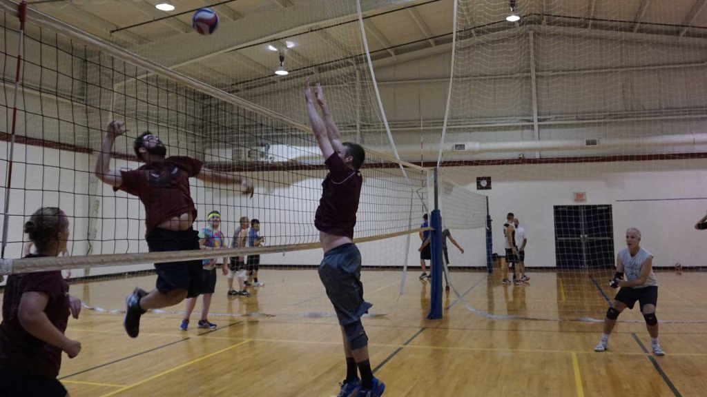 Madison Turners Volleyball middle hit and block